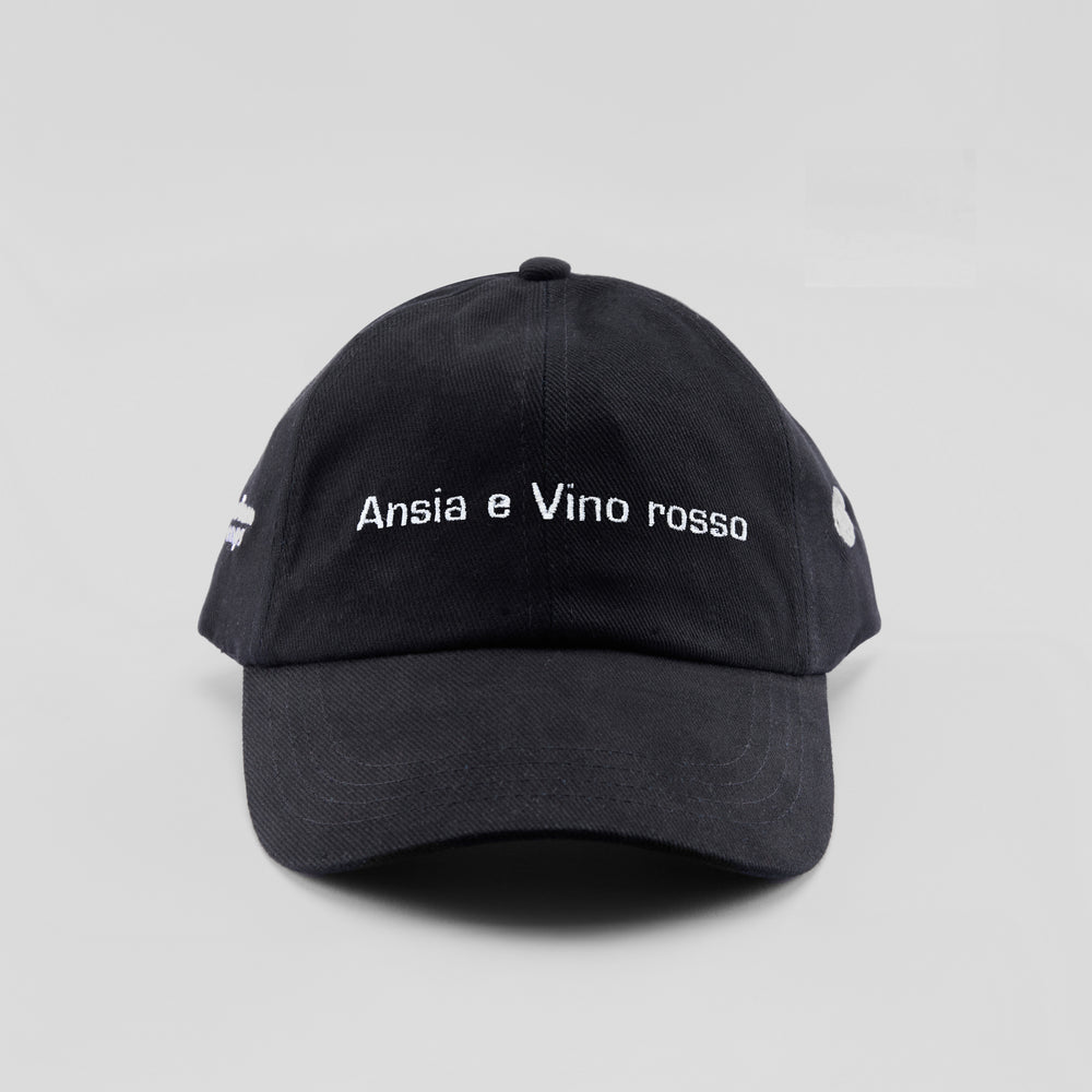 Cappellino in caldo cotone "Ansia e Vino rosso"