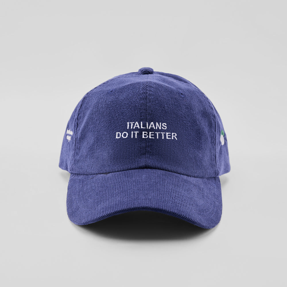 Cappellino in velluto a coste "Italians do it better"