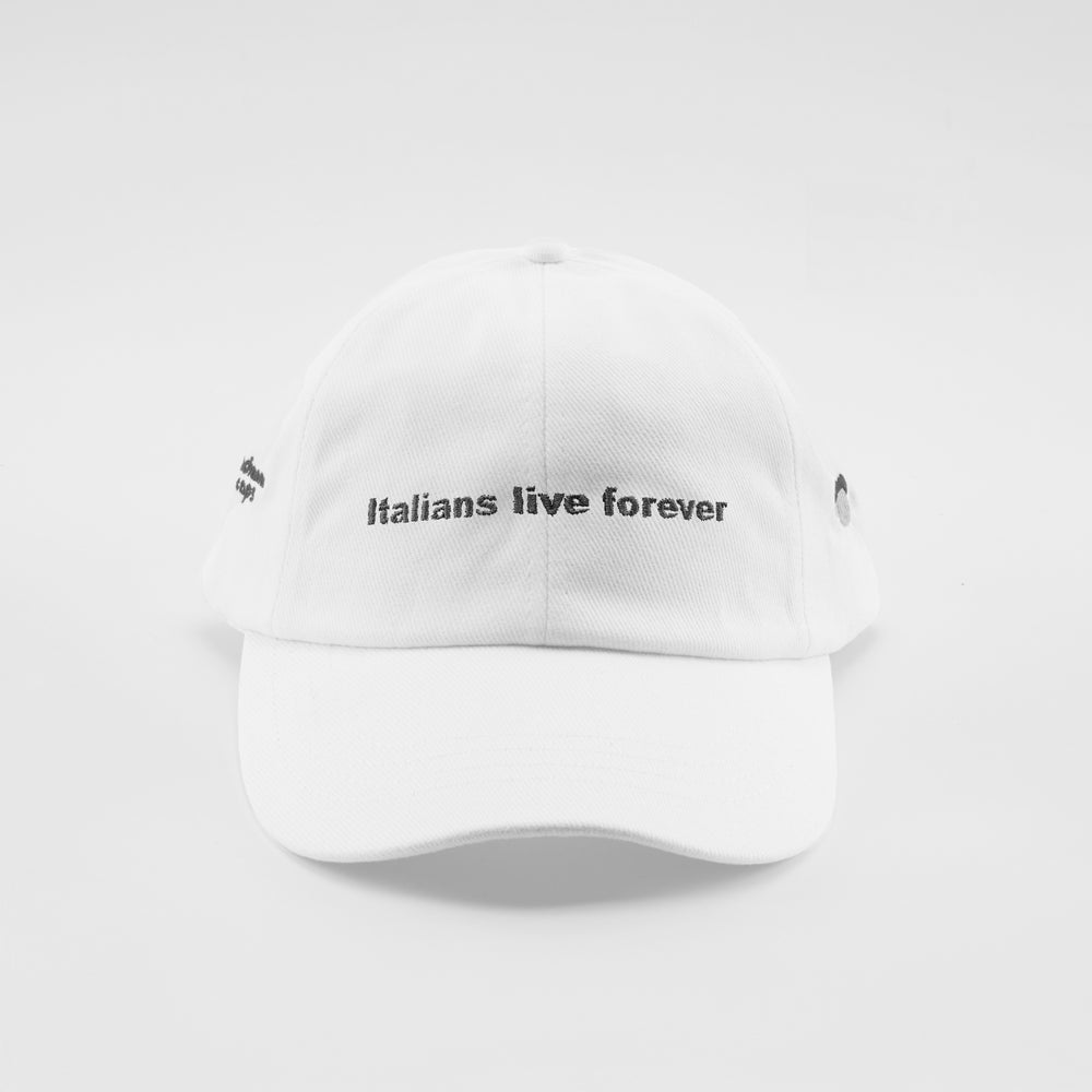 Cappellino in caldo cotone "Italians live forever"