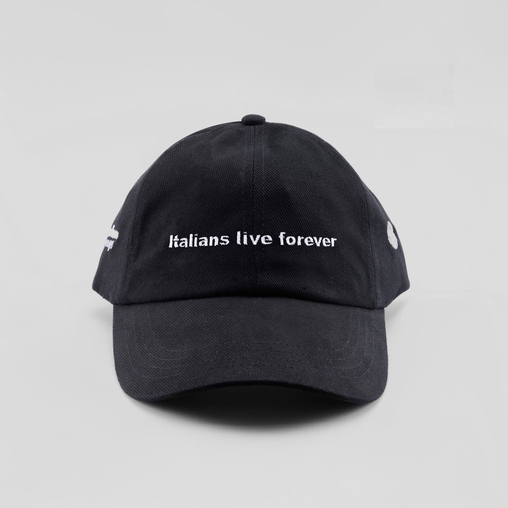 Cappellino in caldo cotone "Italians live forever"