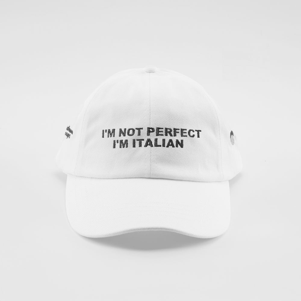 Cappellino in caldo cotone "I'm not perfect, i'm Italian"