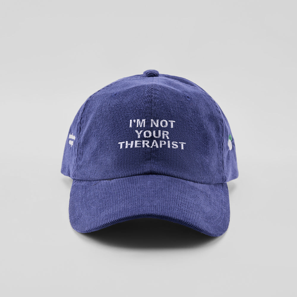 Cappellino in velluto a coste "I'm not your therapist"