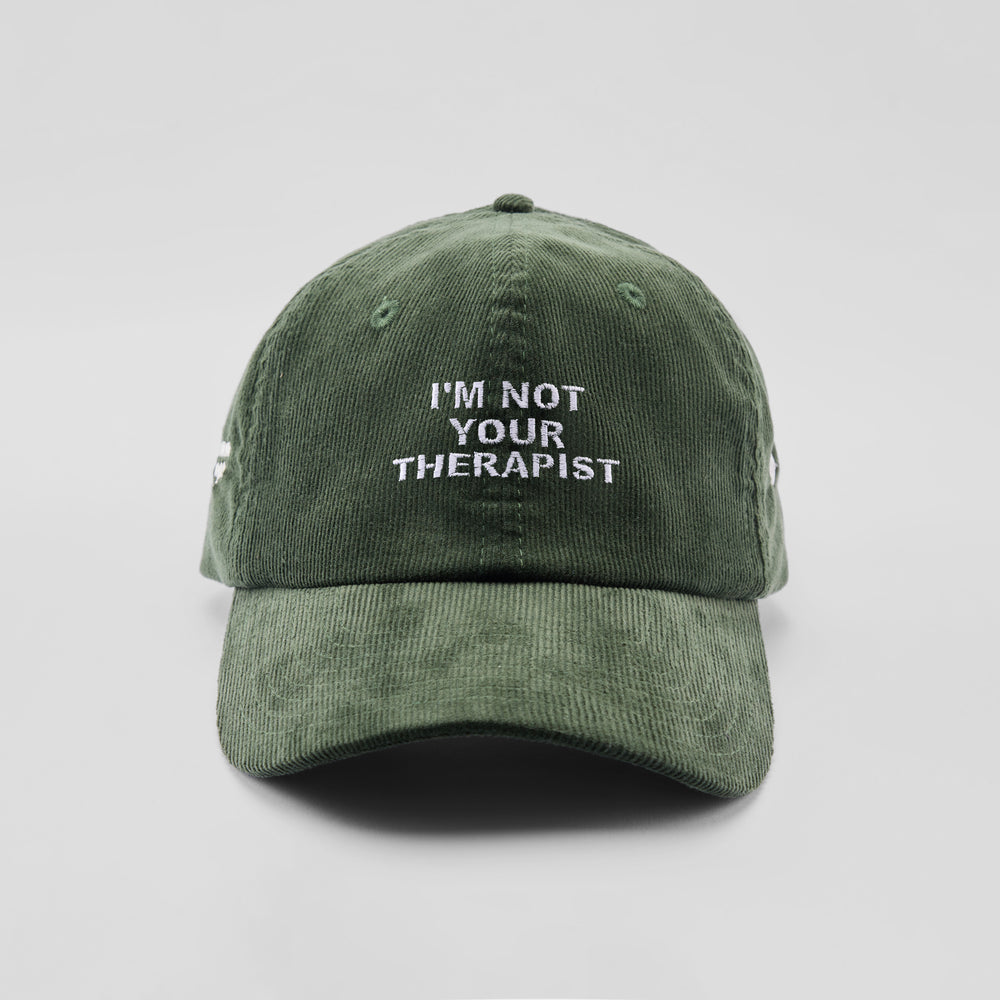 Cappellino in velluto a coste "I'm not your therapist"