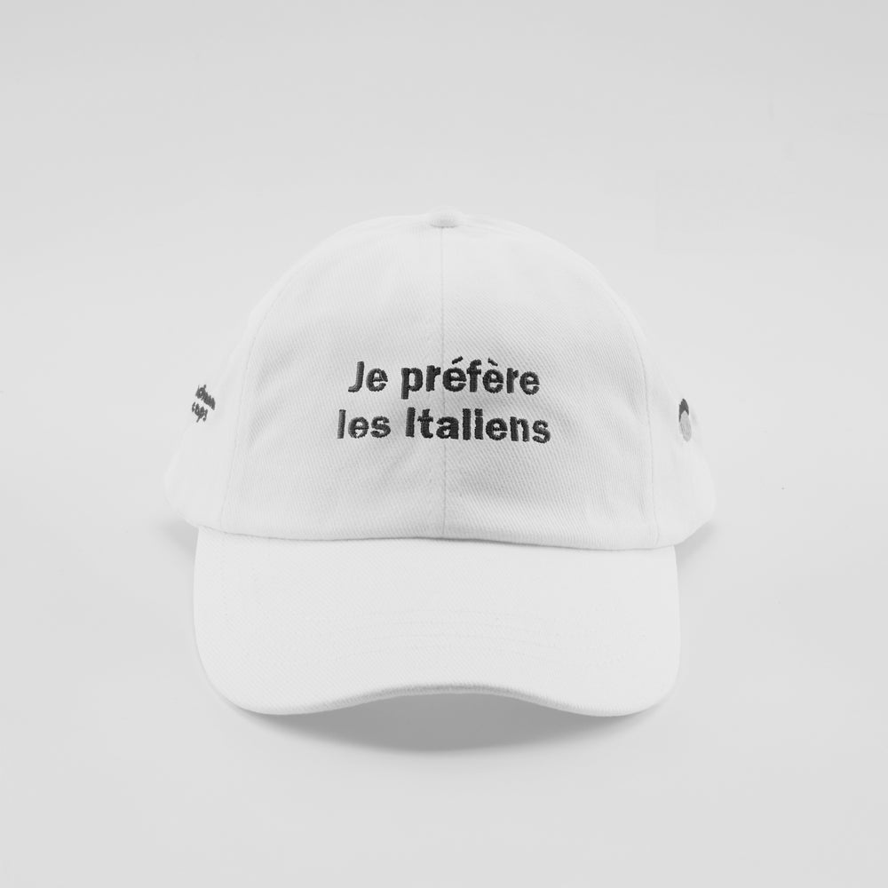 Cappellino in caldo cotone "Je Préfère Les Italiens"