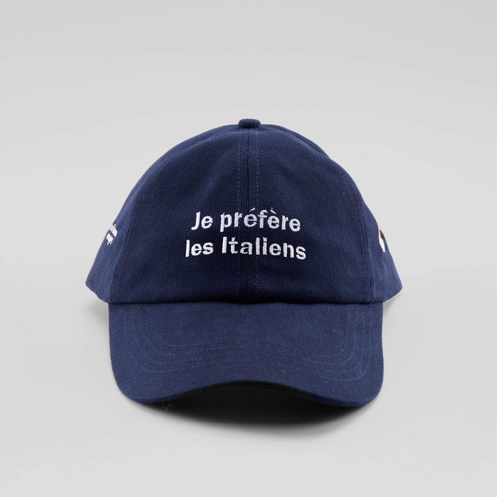 Cappellino in caldo cotone "Je Préfère Les Italiens"