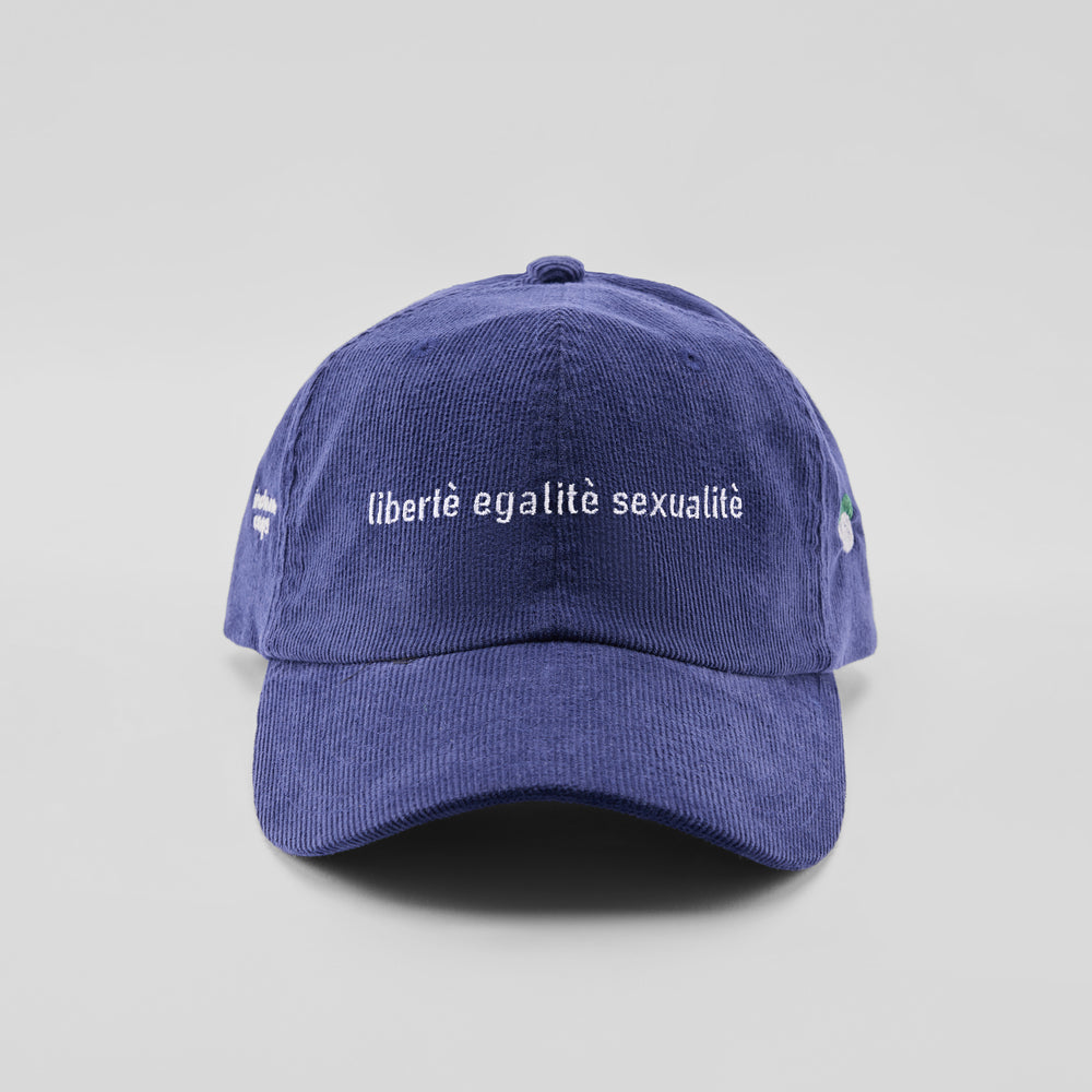 Cappellino in velluto a coste "Liberté, égalité, sexualité"