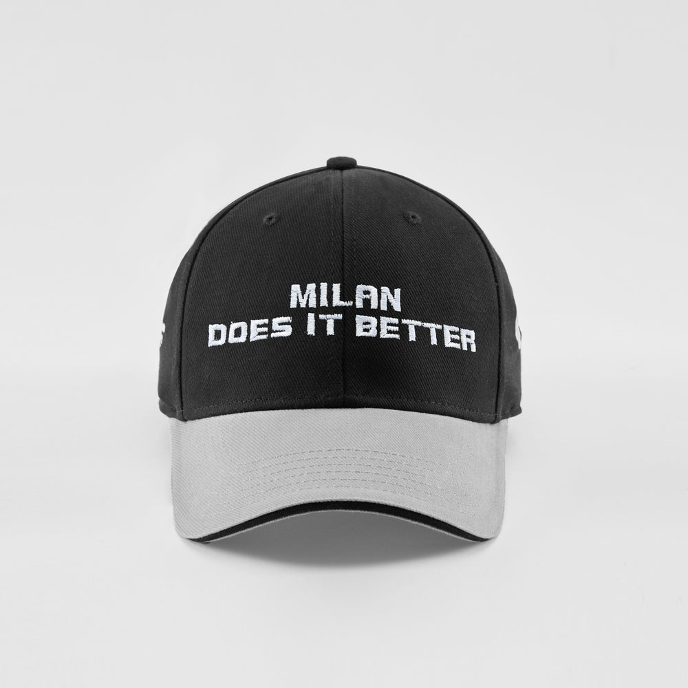 Cappellino bicolore in caldo cotone "Milan does it better"