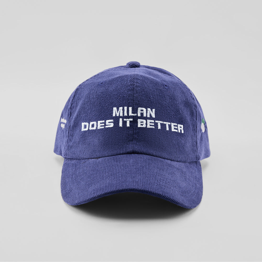 Cappellino in velluto a coste "Milan does it better"