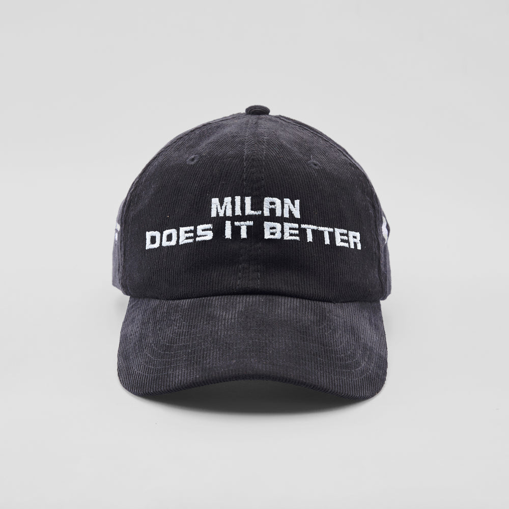 Cappellino in velluto a coste "Milan does it better"