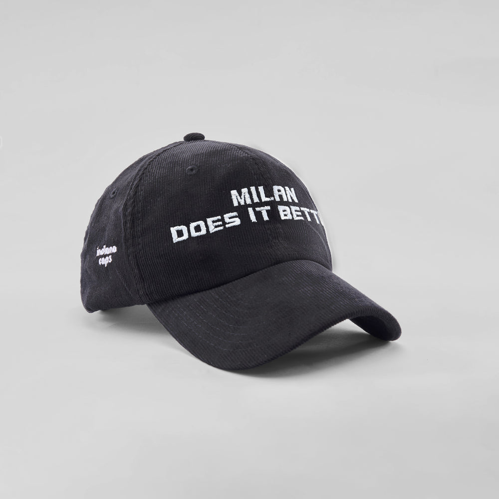 Cappellino in velluto a coste "Milan does it better"