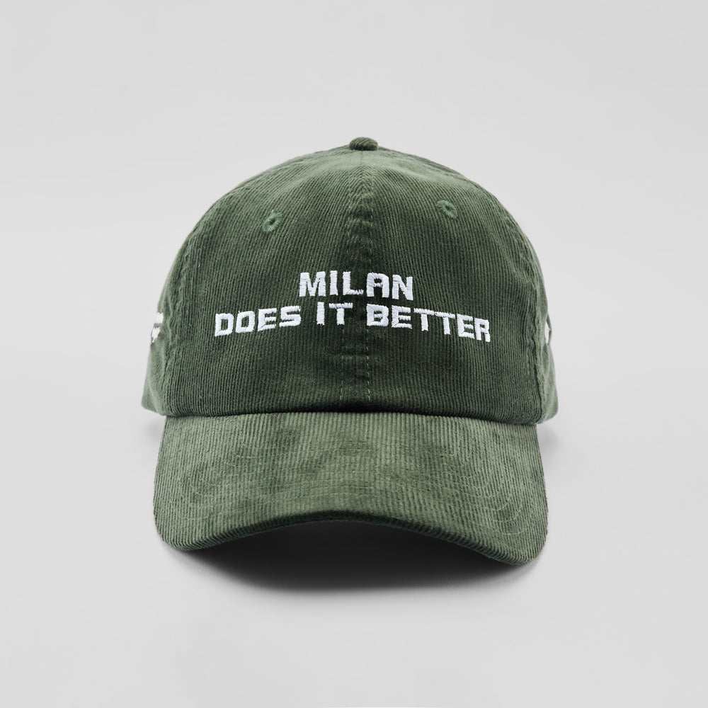 Cappellino in velluto a coste "Milan does it better"