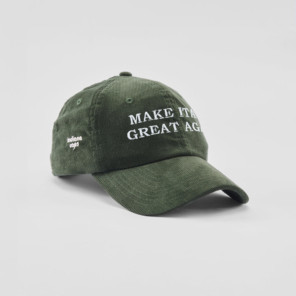 Cappellino in velluto a coste "Make Italy great again"