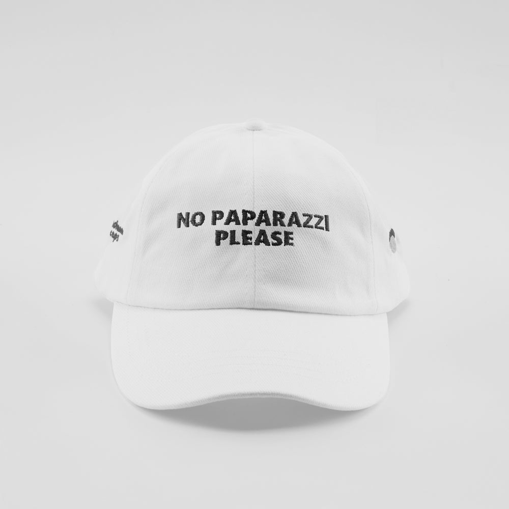 Cappellino in caldo cotone "No paparazzi please"