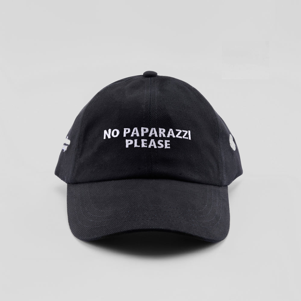 Cappellino in caldo cotone "No paparazzi please"