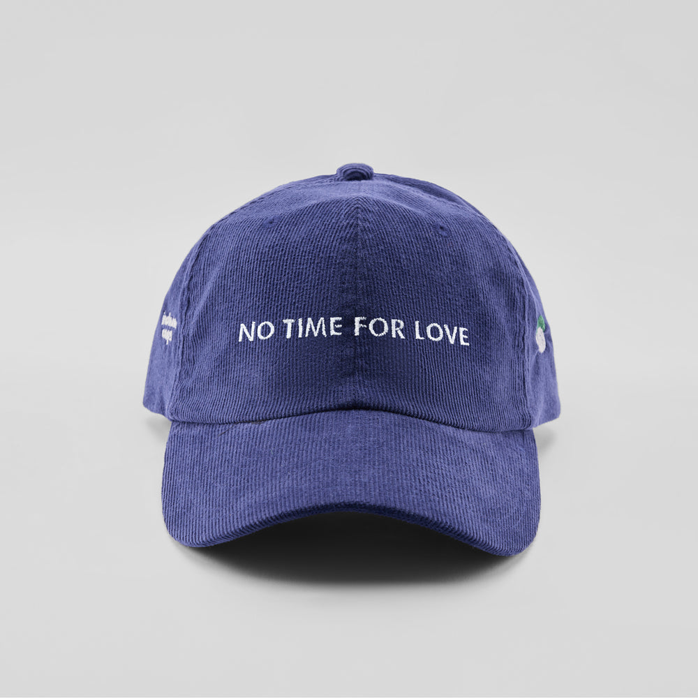 Cappellino in velluto a coste "No time for love"