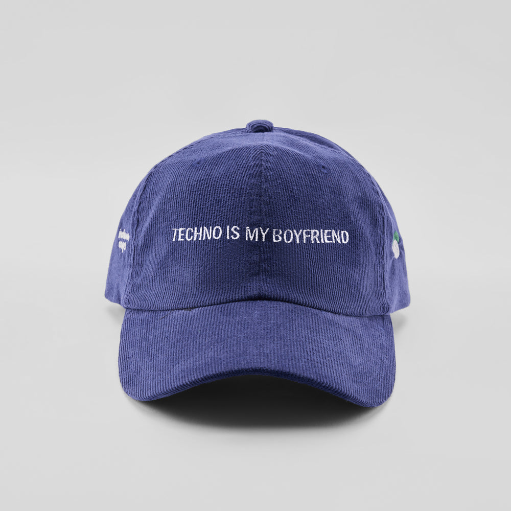 Cappellino in velluto a coste "Techno is my boyfriend"