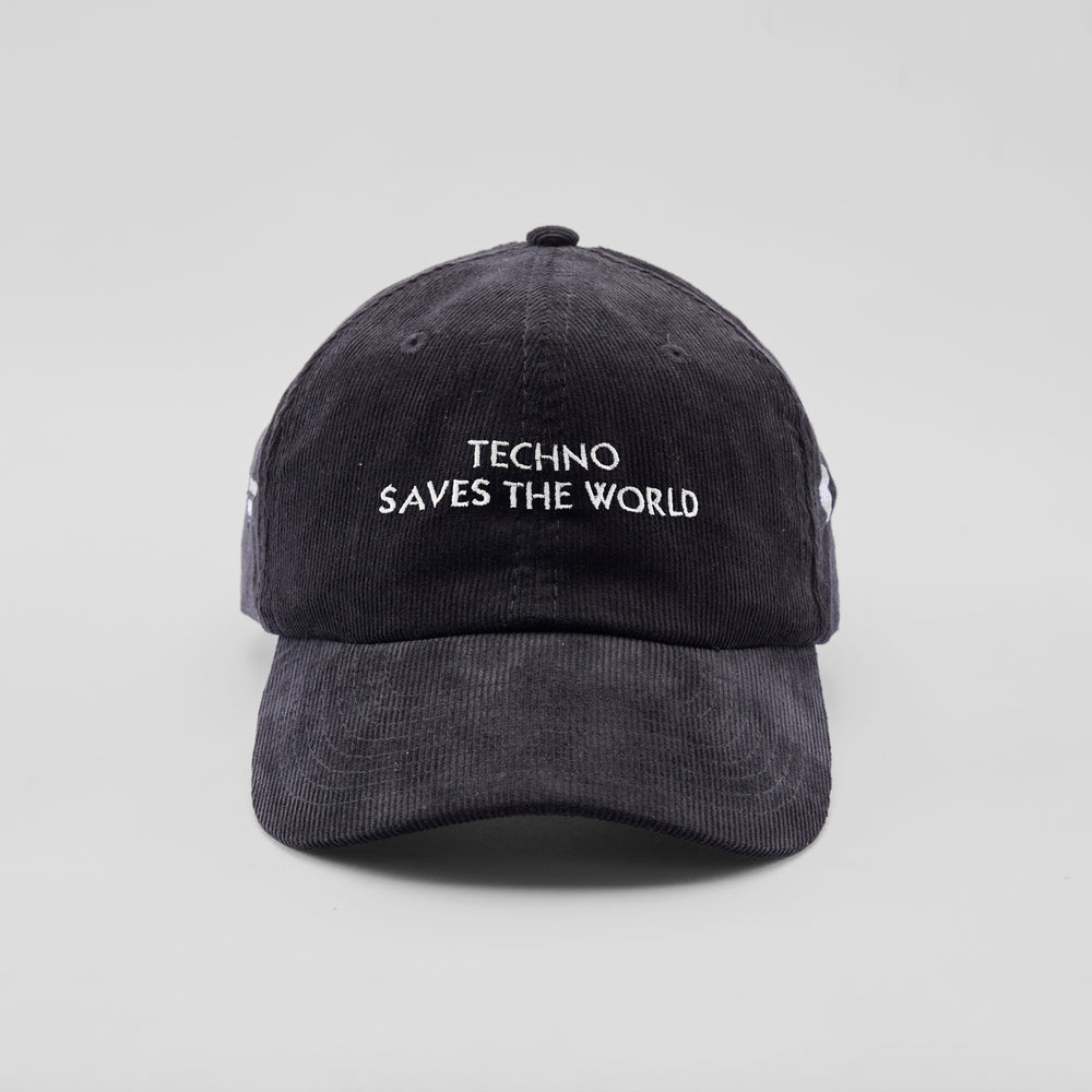 Cappellino in velluto a coste "Techno saves the world"